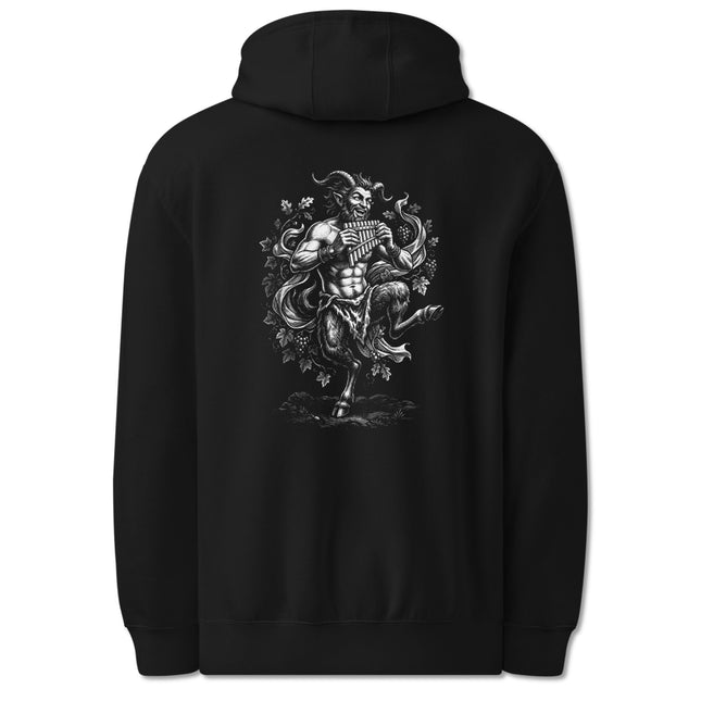 Dancing Pan Flute Back Print Hoodie | Greek Mythology Satyr Pullover Hoodie