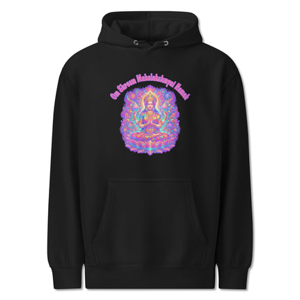 Lakshmi Goddess hoodie featuring Om Shreem Mahalakshmyai Namah mantra print pullover.