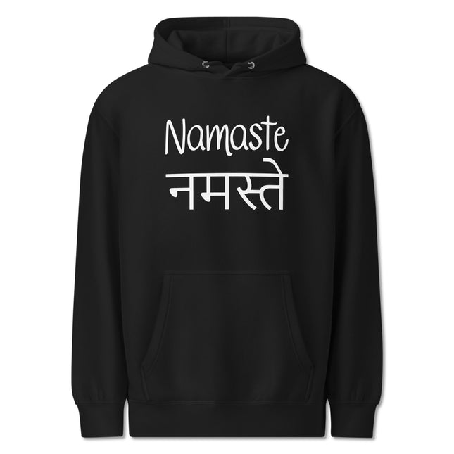 Namaste Hoodie | English & Hindi Text Yoga Spiritual Greeting Pullover V1