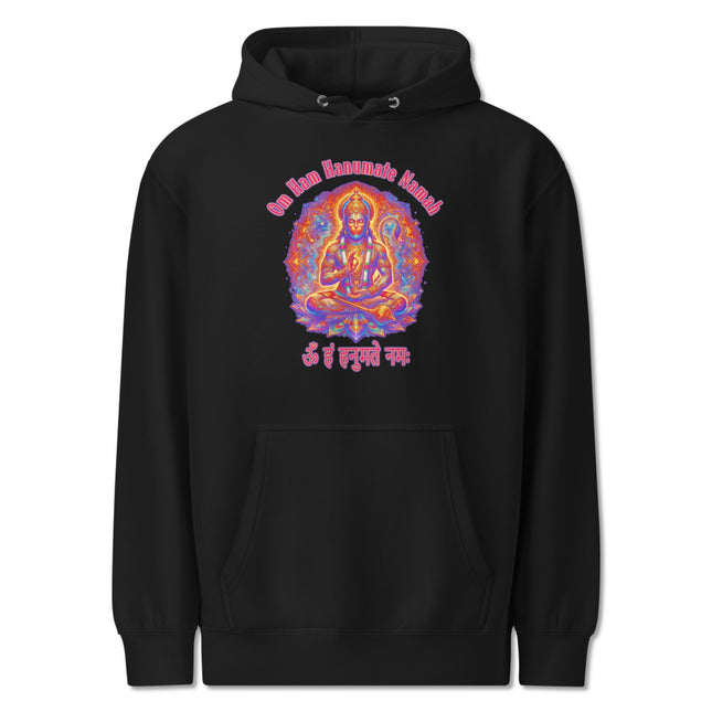 Lord Hanuman Mantra Hoodie | Om Ham Hanumate Namah Hindu God Pullover Hoodie