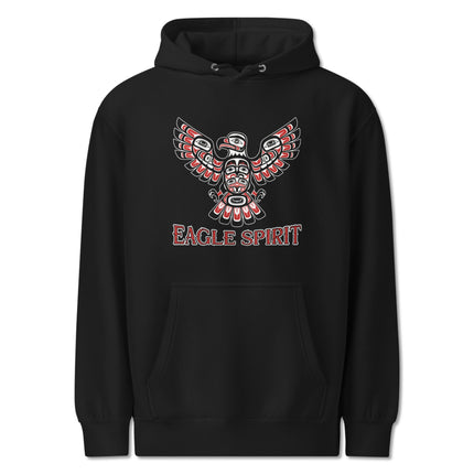 Native American Eagle Spirit Hoodie with tribal indigenous art graphic design.