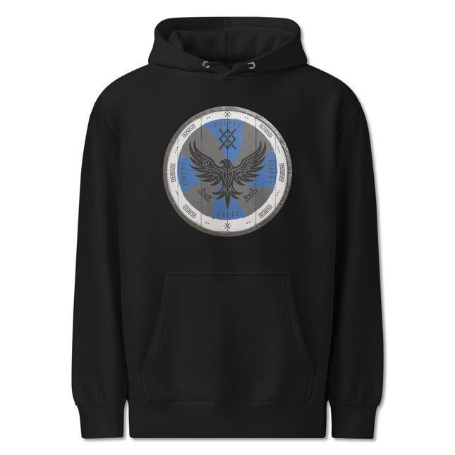 Viking Raven Shield Hoodie - Norse Mythology Warrior Pagan Art