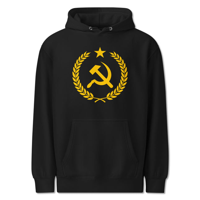Hammer & Sickle Laurel Wreath Hoodie | Communist USSR Socialist Gold Pullover