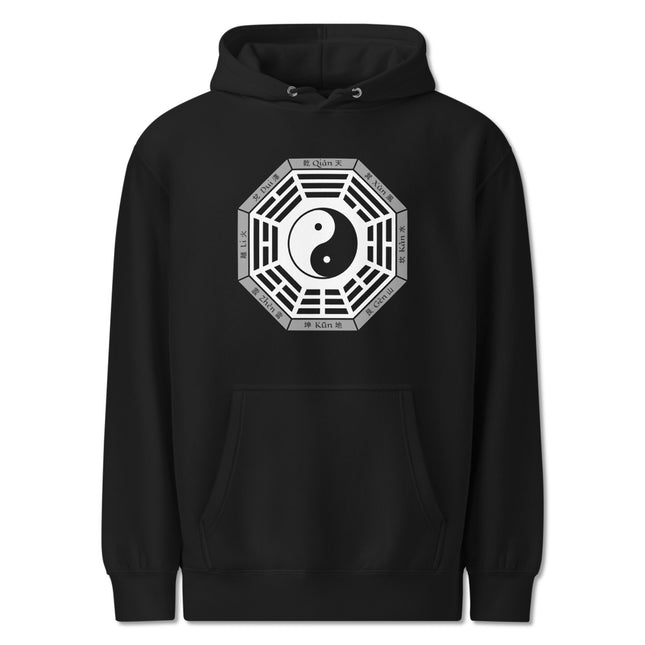Bagua Yin Yang Hoodie | Unisex I Ching Trigrams Graphic Print Pullover Fleece