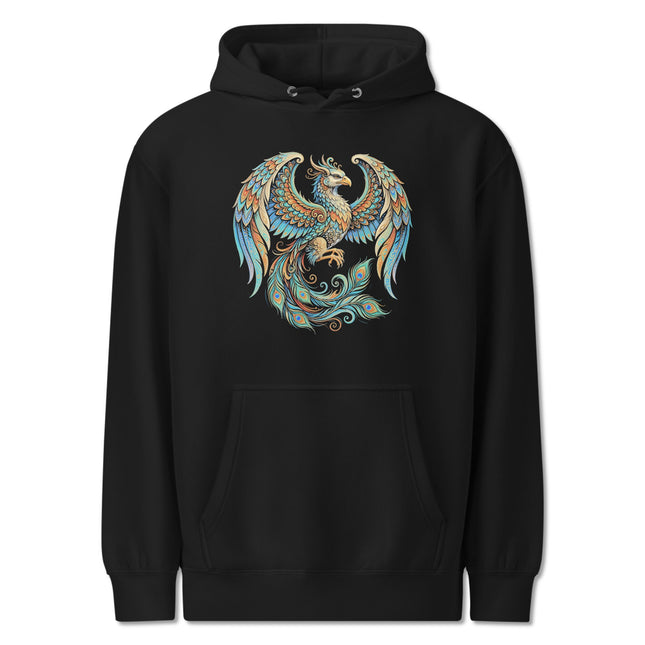 Homa Bird Mythology Hoodie | Vibrant Phoenix Graphic Unisex Pullover Hoodie