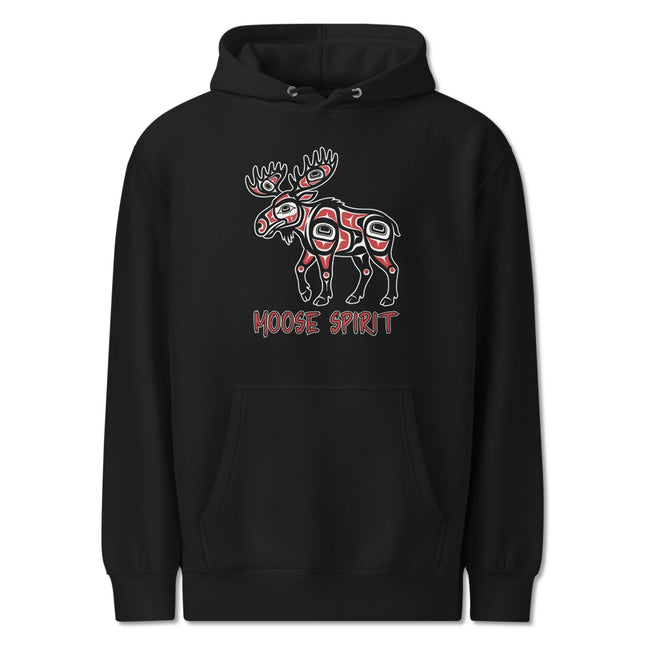 Moose Spirit Indigenous Art Hoodie | Pacific Northwest Animal Graphic Pullover