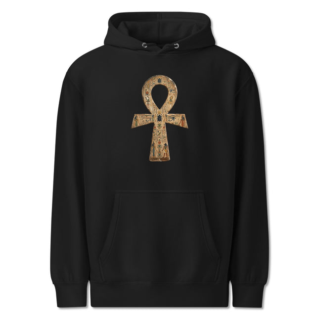 Ancient Egyptian Ankh Hieroglyph Hoodie | Key of Life Mythology Pullover Hoodie