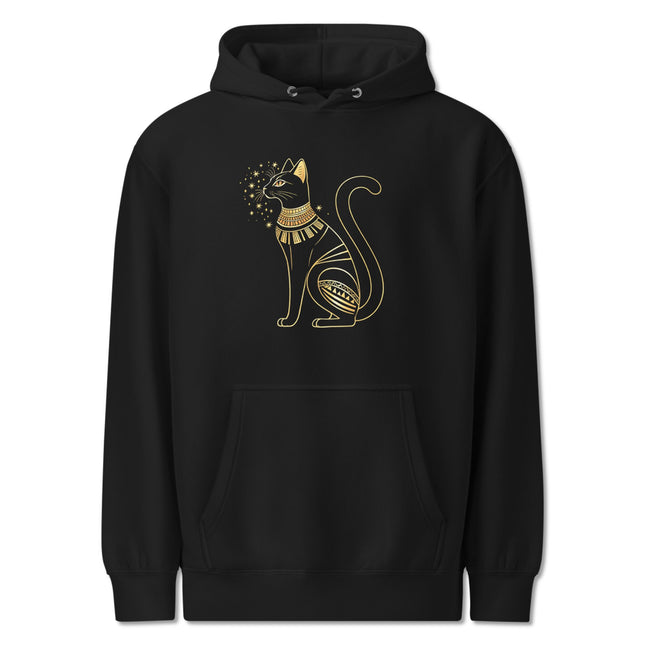 Bastet Cat Hoodie with Gold Stars Hoodie | Ancient Egyptian Unisex Pullover