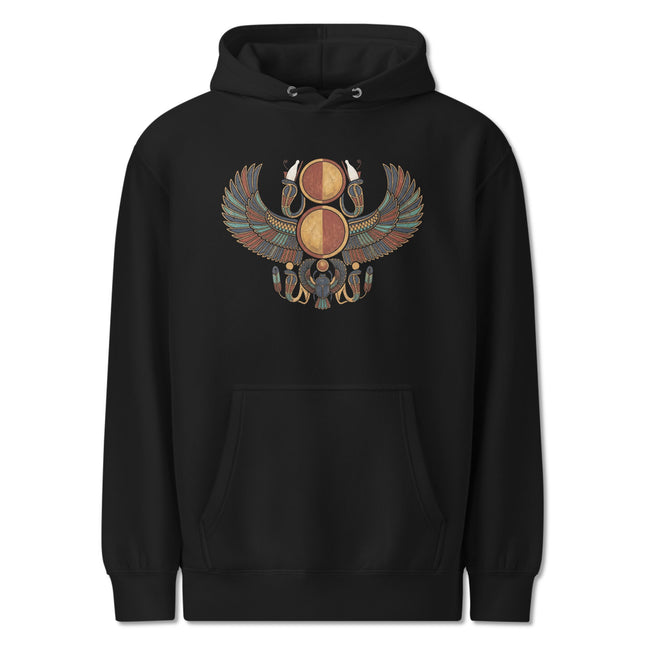 Winged Sun Disk Hoodie | Ancient Egyptian Mythology Symbol Unisex Pullover