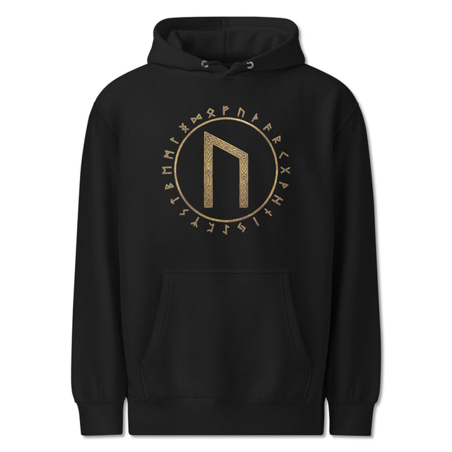 Uruz Rune Gold Hoodie | Elder Futhark Norse Mythology Viking Pullover Hoodie