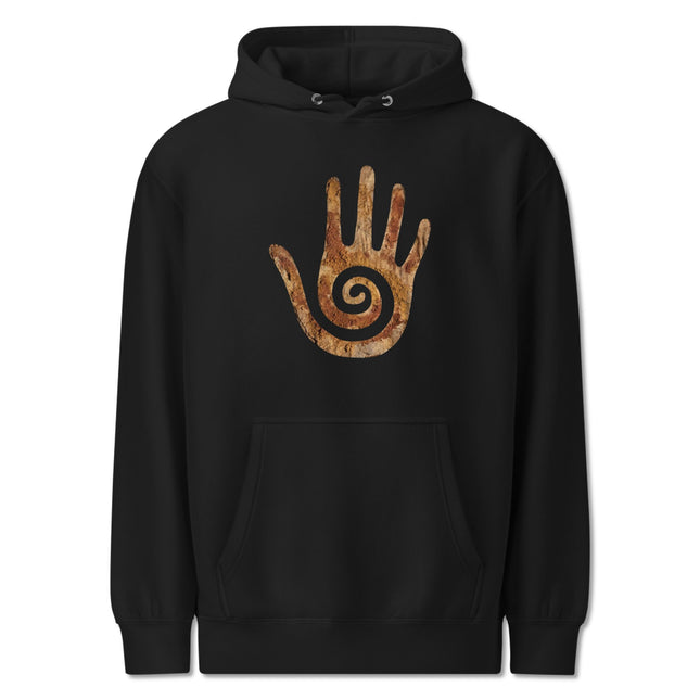 Hopi Healing Hand Symbol Hoodie | Native American Spiral Pullover Hoodie