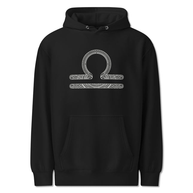 Intricate Libra Zodiac Symbol Hoodie | Astrology Horoscope Scales Pullover
