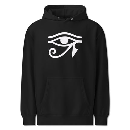 Eye of Ra symbol hoodie featuring ancient Egyptian mythology design on a unisex pullover fleece.