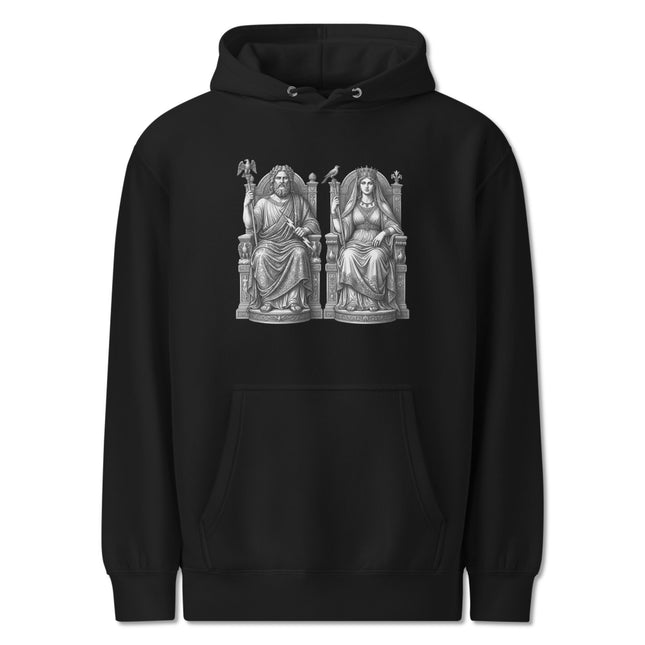 Zeus & Hera King & Queen Hoodie | Greek Mythology Graphic Pullover Fleece