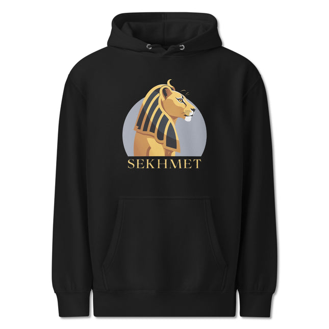 Sekhmet Hoodie | Egyptian Lion Goddess Graphic and Text Unisex Pullover