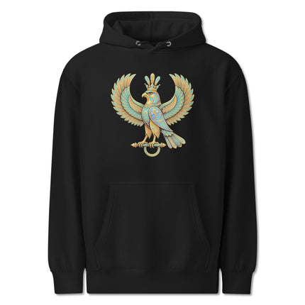 Persian Shahbaz Falcon Hoodie | Mythical Winged Bird Symbol Pullover Hoodie