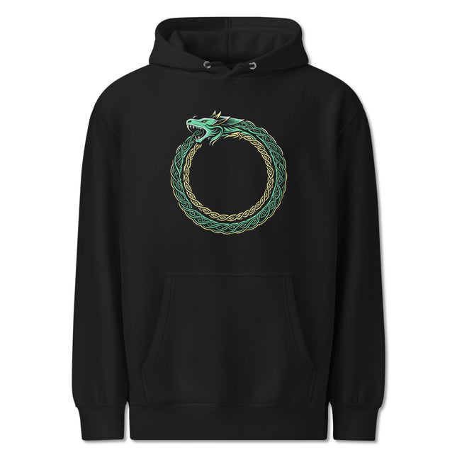 Norse Ouroboros Dragon Hoodie | Viking Infinity Serpent Symbol Pullover