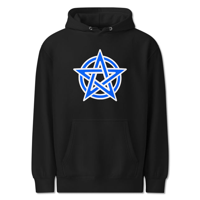 Pentagram Blue Graphic Hoodie | Pentacle Pagan Witchcraft Unisex Pullover