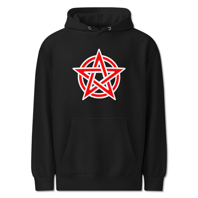 Pentagram Red Graphic Hoodie | Mystical Pentacle Unisex Pullover Fleece