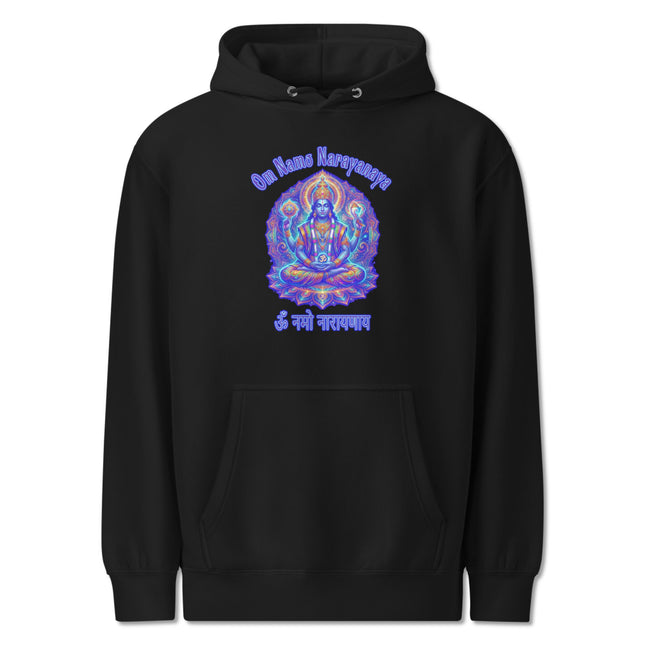 Om Namah Narayanaya Vishnu Hoodie | Psychedelic Hindu Mantra Pullover Fleece