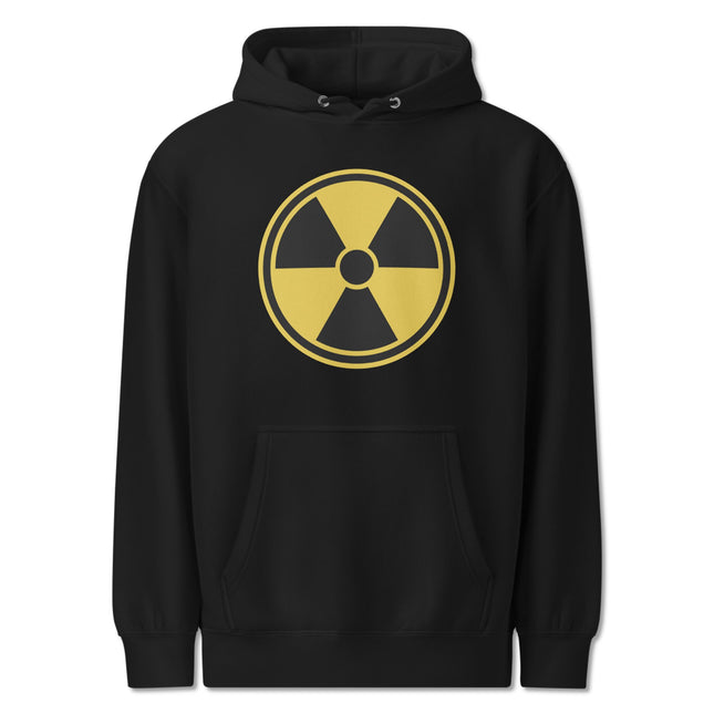 Radioactive Symbol Black Hoodie | Nuclear Hazard Warning Pullover Hoodie