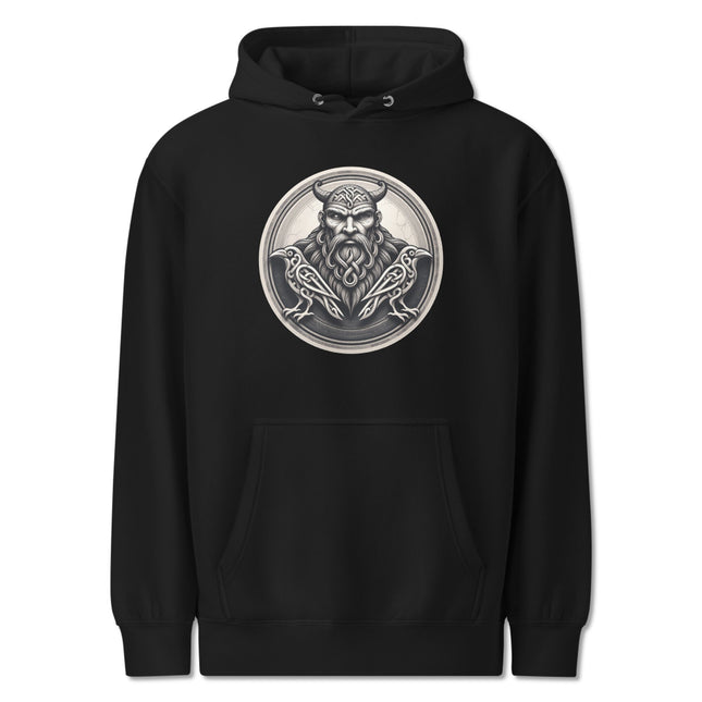 Norse Odin and Ravens Hoodie | Graphic Viking Graphic Print Unisex Pullover
