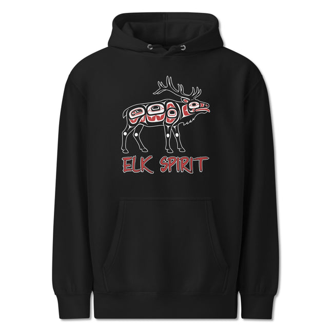 Elk Spirit Native American Art Hoodie | Tribal Wildlife Pullover Hoodie