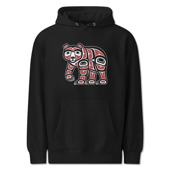 Indigenous Pacific Northwest Bear Art Hoodie | Tribal Formline Unisex Pullover