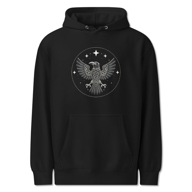 Norse Raven With Spread Wings Hoodie | Viking Knotwork Unisex Pullover