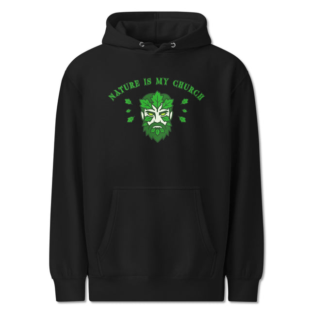 Nature Is My Church Green Man Hoodie | Earth Spirit Pagan Pullover Fleece