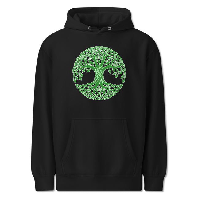 Celtic Tree of Life Hoodie | Irish Green Knotwork Graphic Pullover Fleece