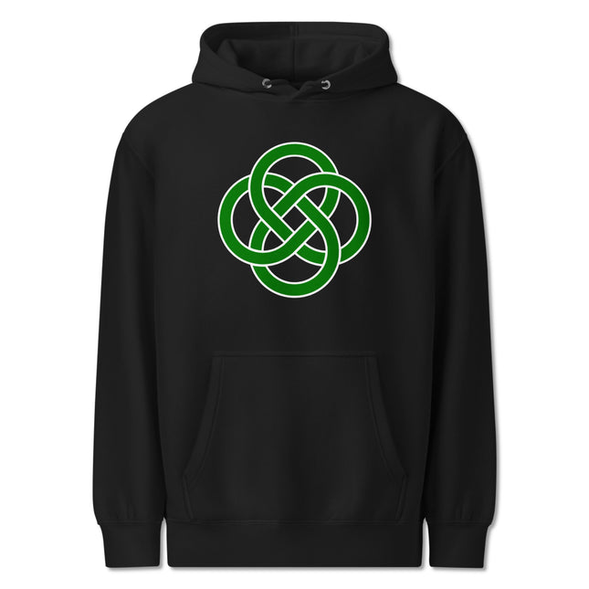 Green Celtic Infinity Knot Hoodie | Unisex Knotwork Pullover Fleece Sweatshirt