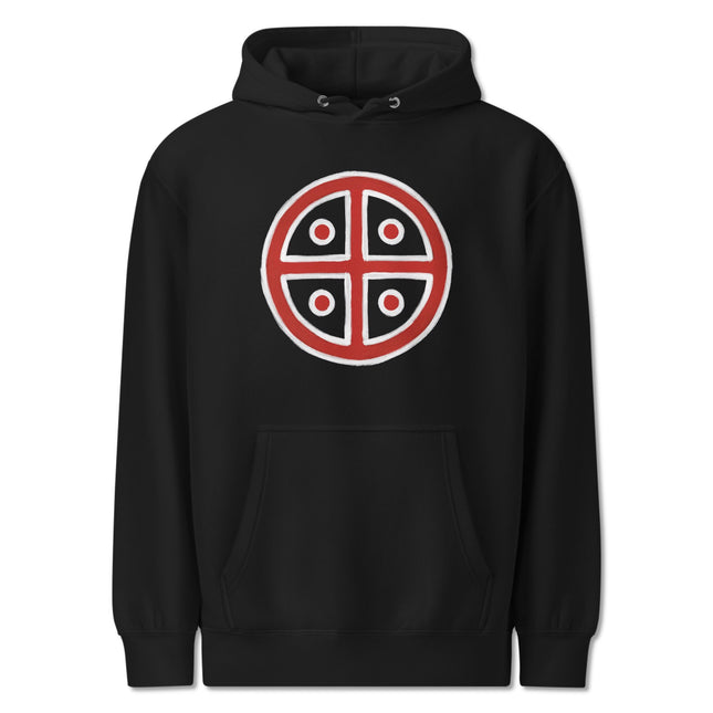 Solar Cross Symbol Hoodie | Ancient Pagan Sun Wheel Unisex Pullover Hoodie