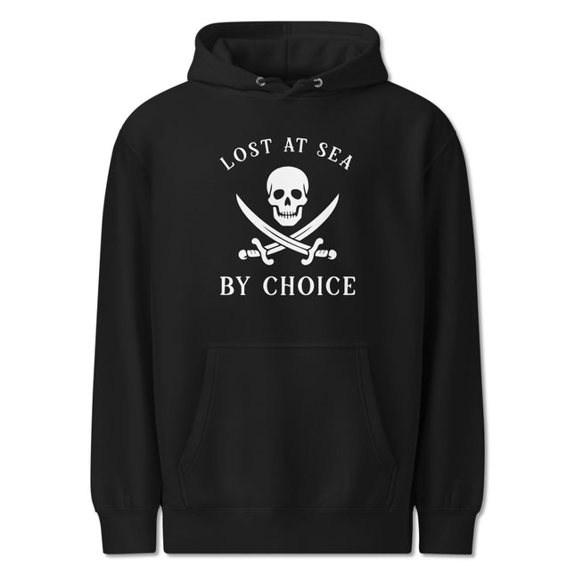 Lost At Sea By Choice Pirate Hoodie | Skull Swords Nautical Pullover Sweatshirt