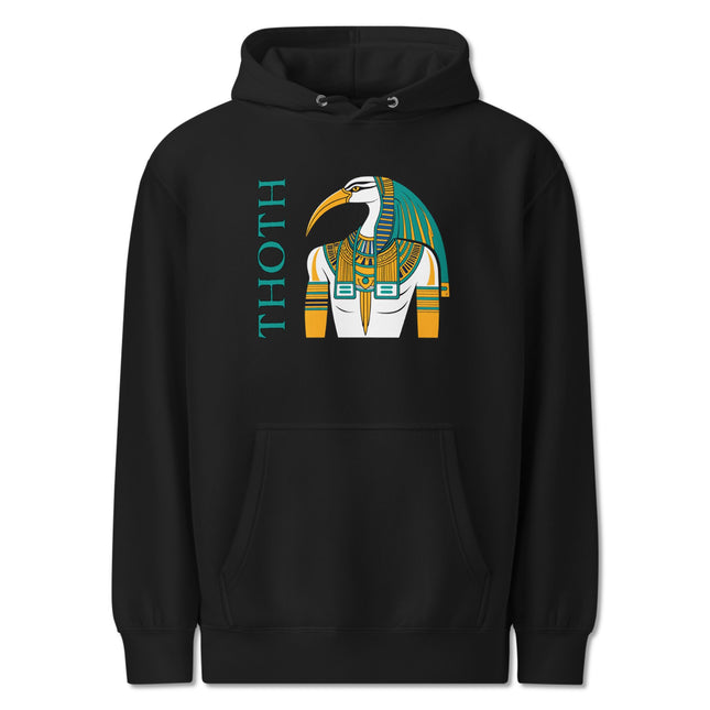 Thoth Hoodie | Ancient Egyptian God Graphic and Text Unisex Pullover Fleece