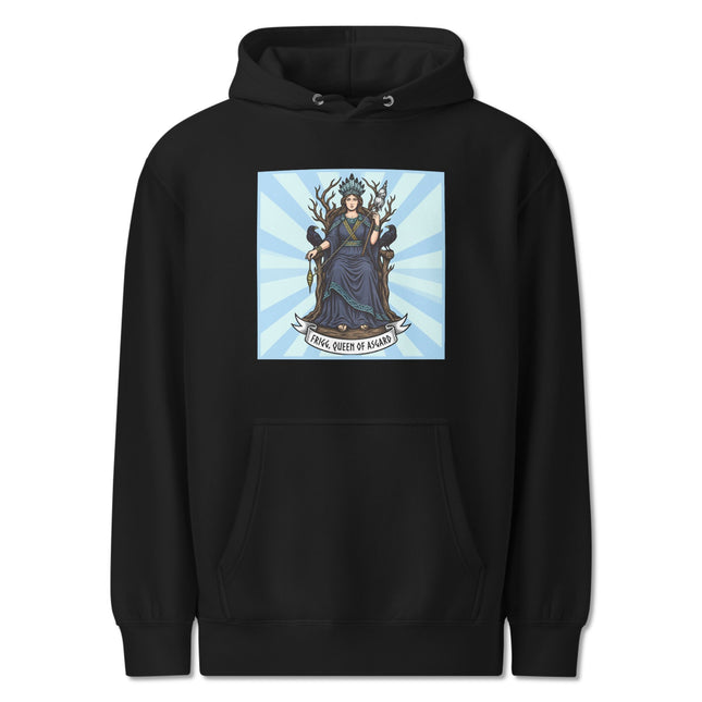 Frigg Queen of Asgard Hoodie | Norse Goddess Mythology Raven Throne Pullover
