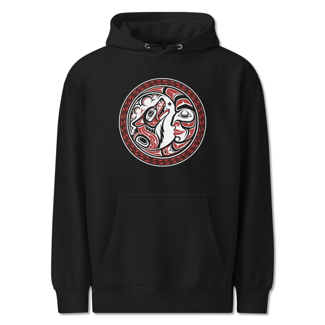 Formline Grandmother Moon Sacred Circle Hoodie | Tribal Mask Art