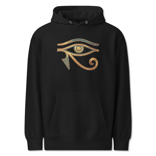 Eye of Horus Hoodie | Ancient Egyptian Symbol Gold & Blue Wadjet Pullover Hoodie