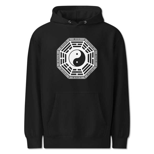 Bagua Yin Yang I Ching Symbol Hoodie | Unisex Eight Trigram Pullover Fleece