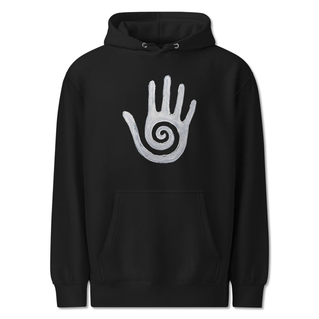 Hopi Healing Hand Spiral Symbol Hoodie | Native American Art Pullover Hoodie