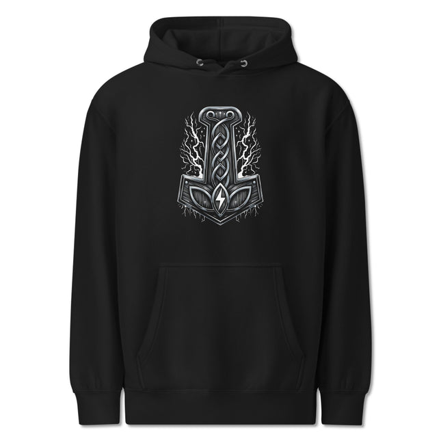 Norse Mjolnir Hoodie Lightning | Viking Heathen Hammer Unisex Pullover