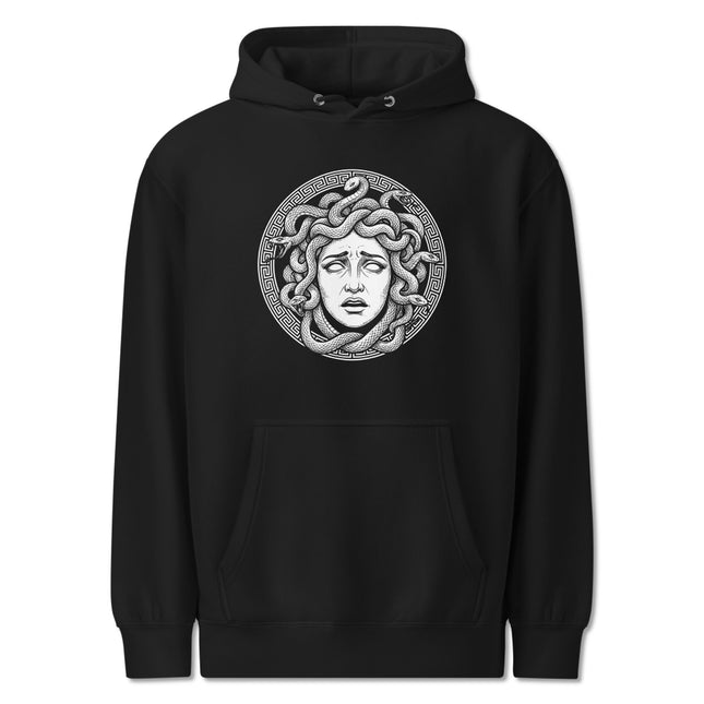 Medusa Head Hoodie | Greek Mythology Snake Hair Gorgon Greek Key Pullover Hoodie