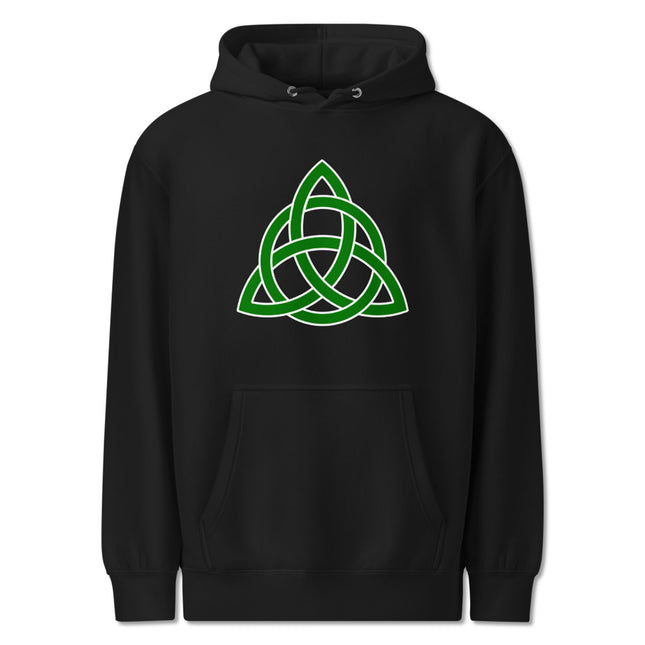 Celtic Triquetra Green Hoodie | Unisex Trinity Symbol Graphic Pullover Fleece