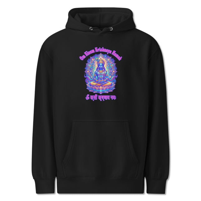 Om Kleem Krishnaya Namah Krishna Hoodie | Colorful Spiritual Art Pullover
