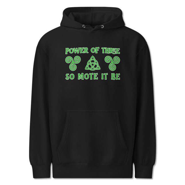 Power of Three So Mote It Be Triskelion Triquetra Hoodie | Pagan Witchy Pullover