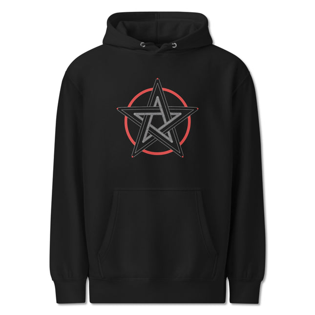 Pentagram Hoodie, Gothic Pentacle Design Unisex Pullover, Occult Star Sweatshirt