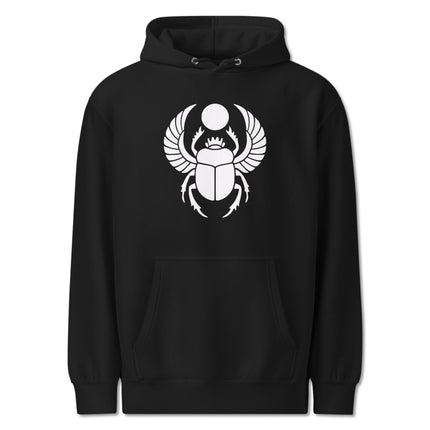 Khepri Egyptian scarab beetle graphic print pullover hoodie.