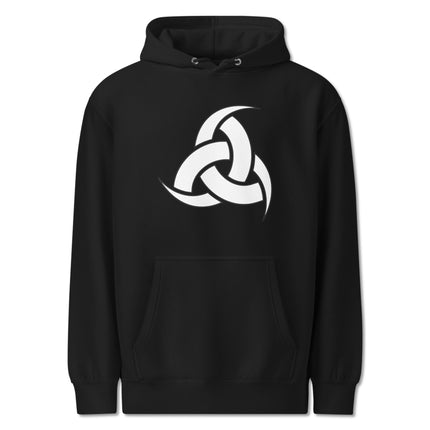 Odin's Horns Norse symbol graphic on a unisex Viking pullover hoodie.