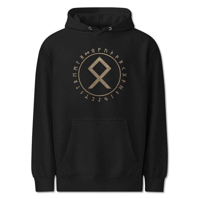 Othala Rune Circle Gold Hoodie | Norse Viking Symbol Unisex Pullover Hoodie