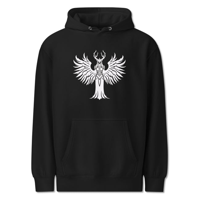 Norse Valkyrie Winged Warrior Hoodie | Unisex Viking Graphic Pullover Fleece
